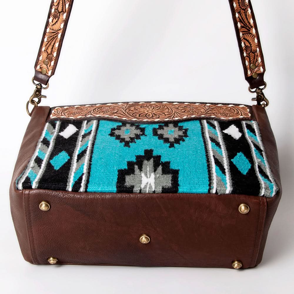 American Darling Messenger Hand Tooled Saddle Blanket Genuine Leather women bag western handbag purse