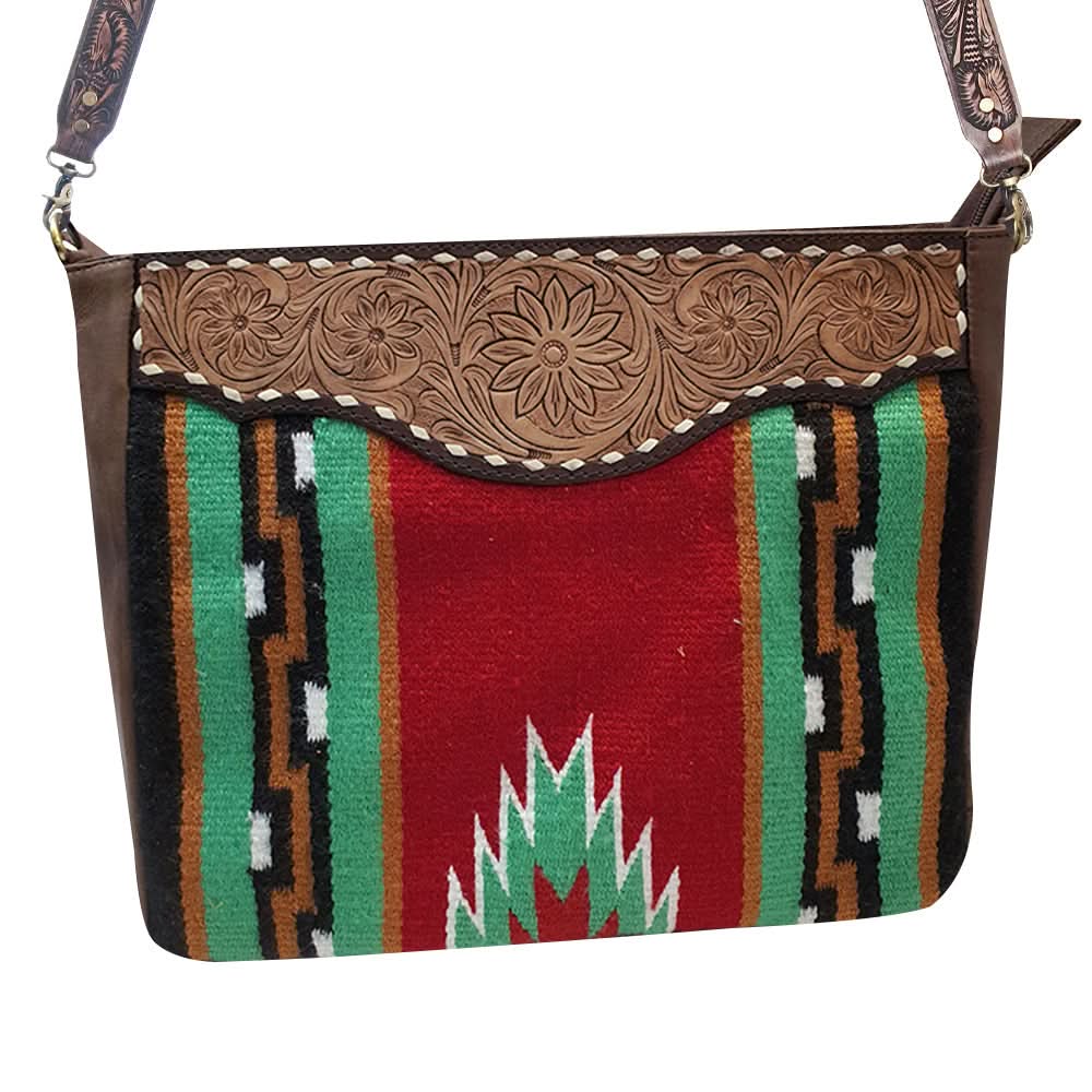 American Darling Messenger Hand Tooled Saddle Blanket Genuine Leather women bag western handbag purse