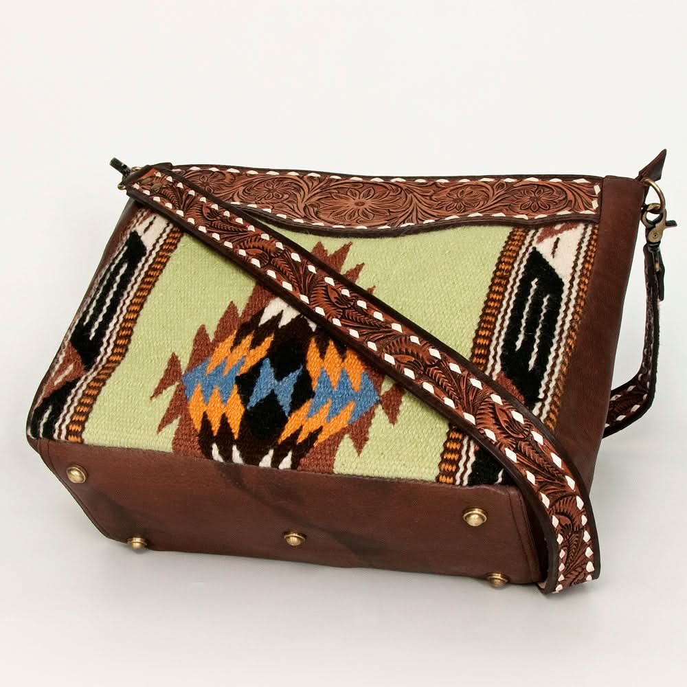 American Darling Messenger Hand Tooled Saddle Blanket Genuine Leather women bag western handbag purse