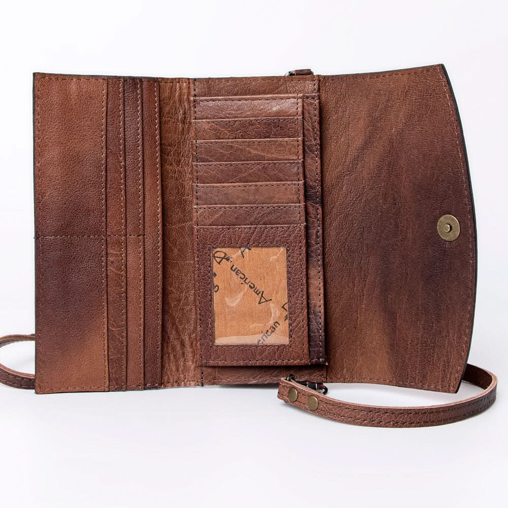 American Darling Wallet Hand Tooled Genuine Leather women bag western handbag purse