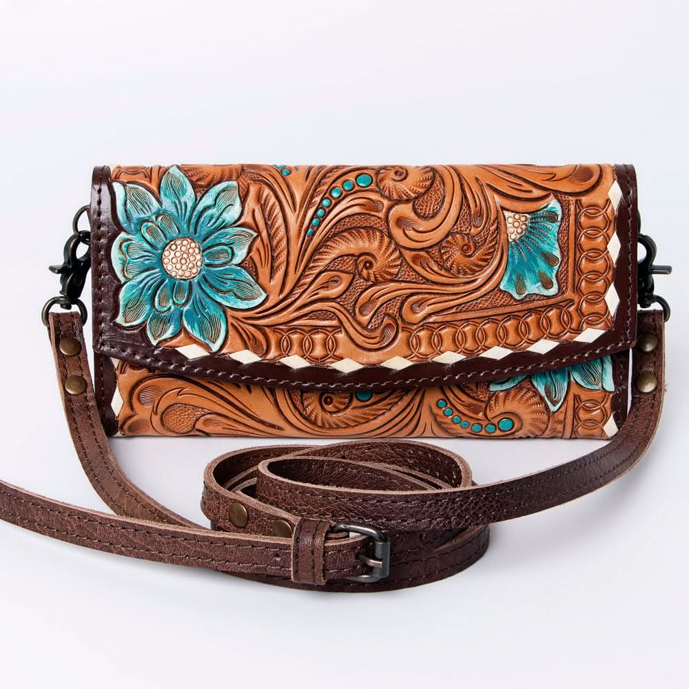 American Darling Wallet Hand Tooled Genuine Leather women bag western handbag purse