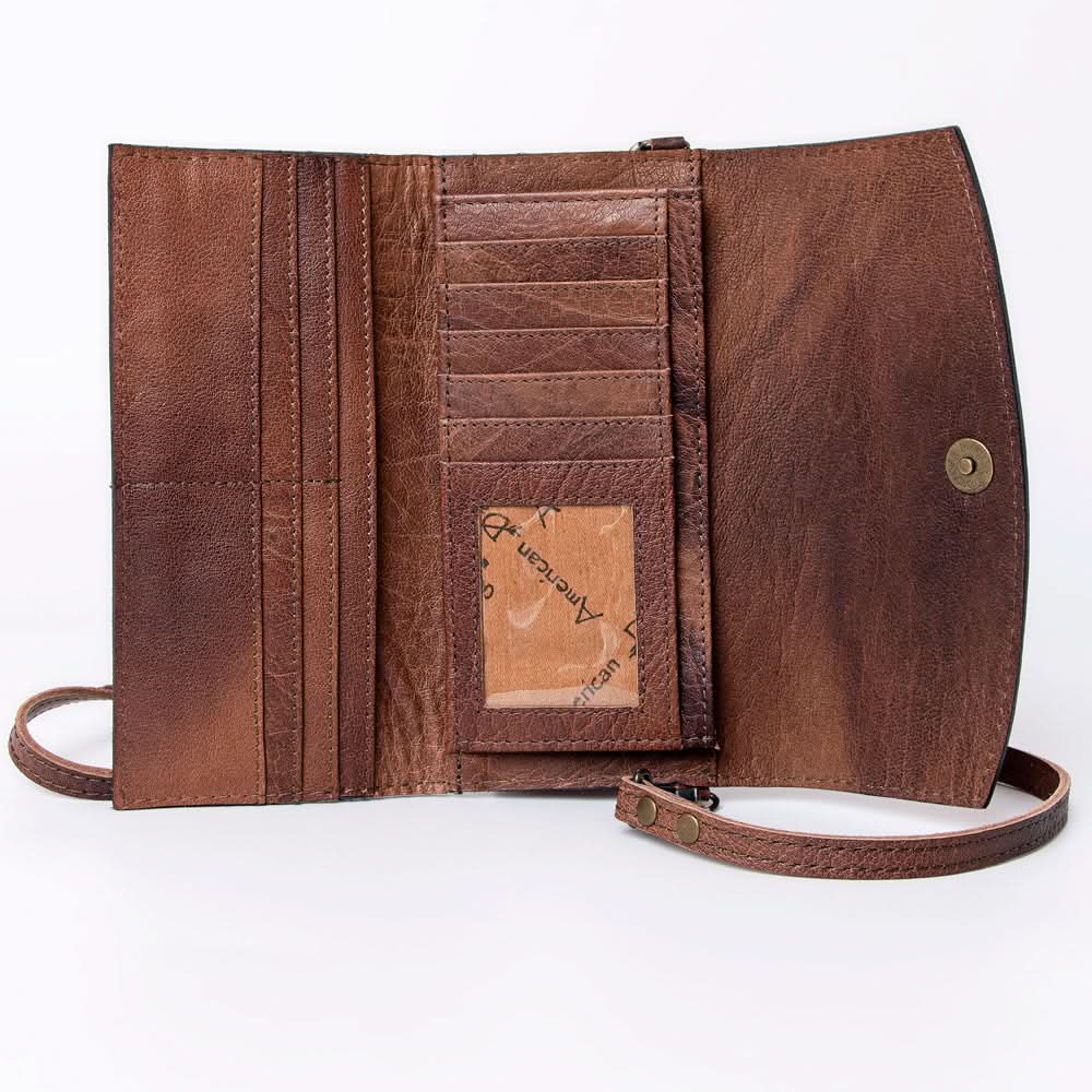 American Darling Wallet Hand Tooled Genuine Leather women bag western handbag purse