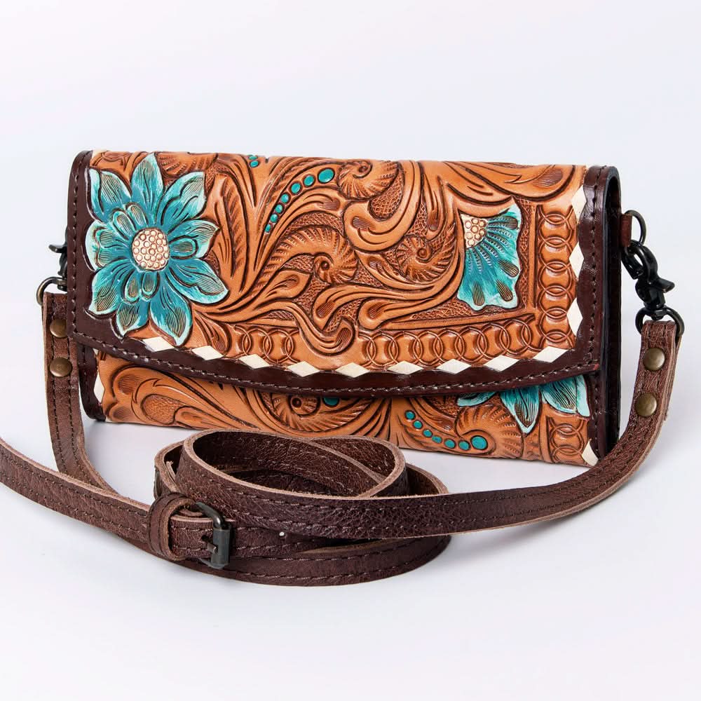 American Darling Wallet Hand Tooled Genuine Leather women bag western handbag purse