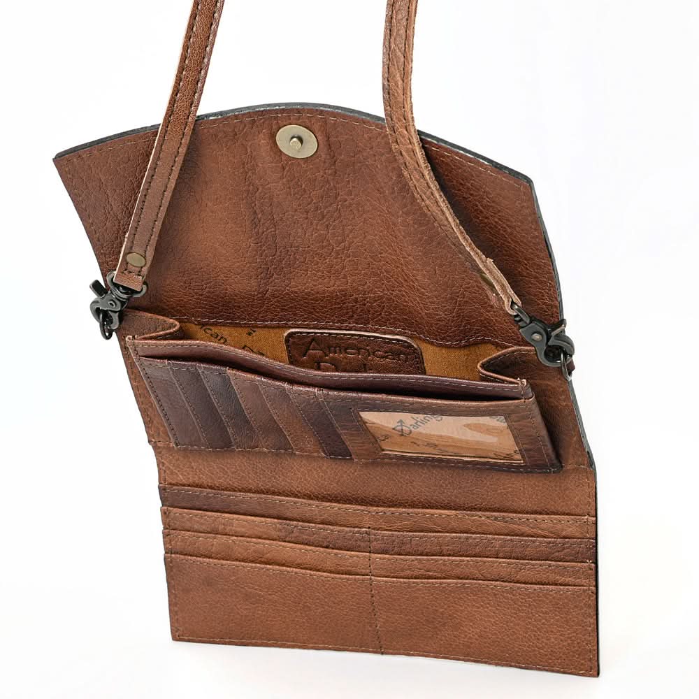 American Darling Wallet Hand Tooled Genuine Leather women bag western handbag purse