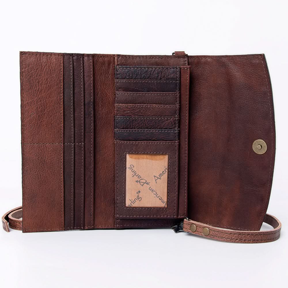 American Darling Wallet Hand Tooled Genuine Leather women bag western handbag purse