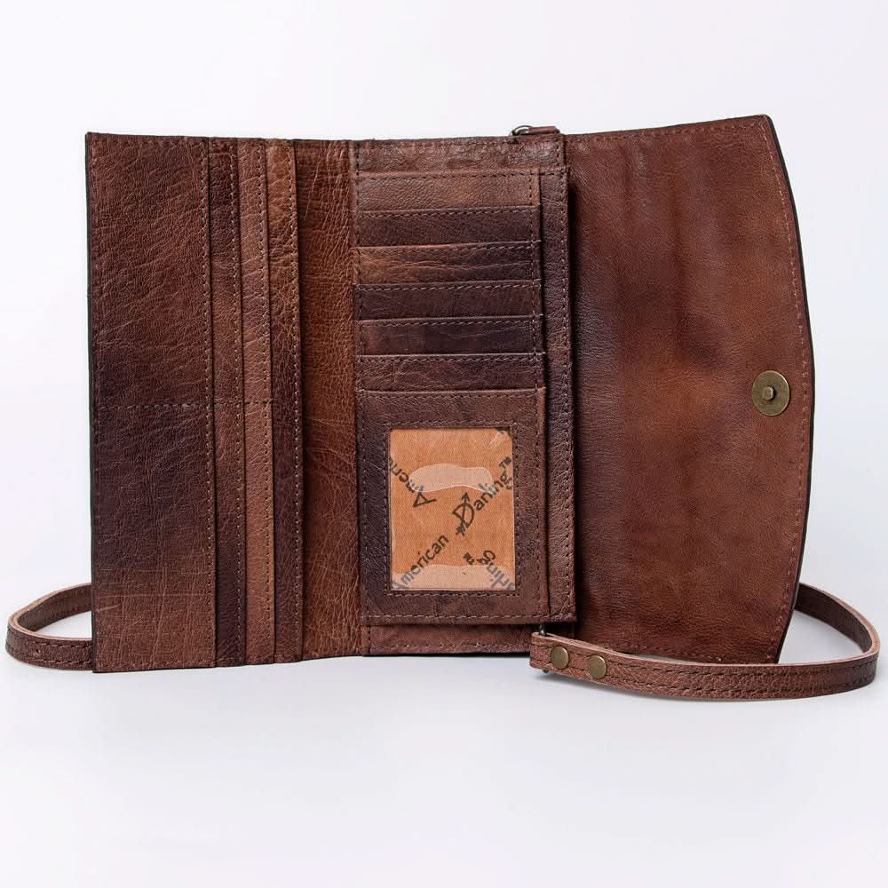 American Darling Wallet Hand Tooled Genuine Leather women bag western handbag purse