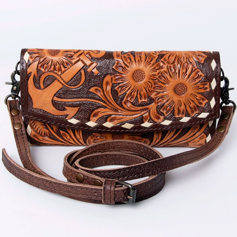 American Darling Wallet Hand Tooled Genuine Leather women bag western handbag purse