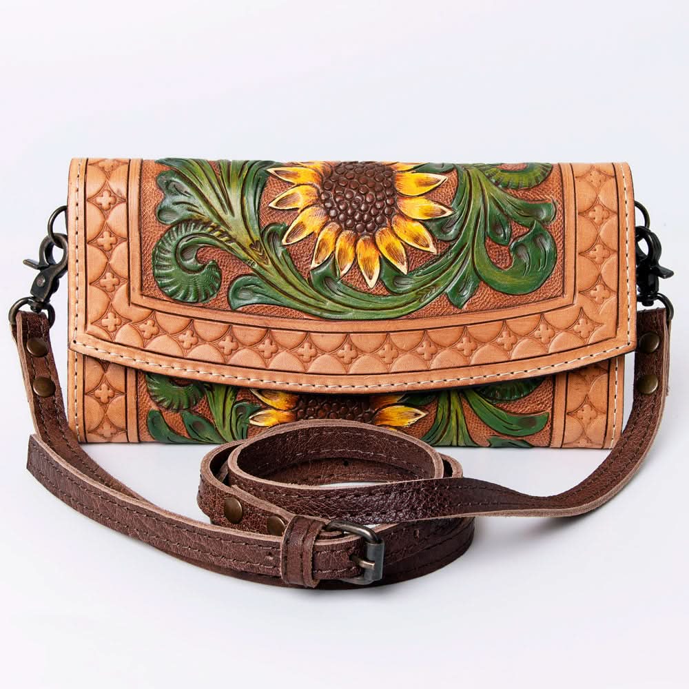 American Darling Wallet Hand Tooled Genuine Leather women bag western handbag purse