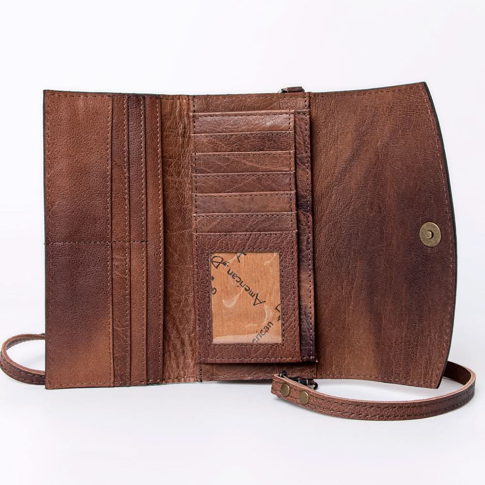 American Darling Wallet Hand Tooled Genuine Leather women bag western handbag purse