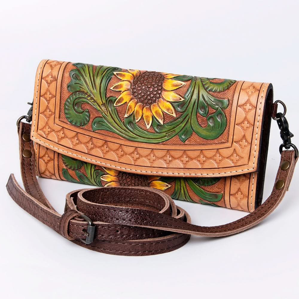 American Darling Wallet Hand Tooled Genuine Leather women bag western handbag purse