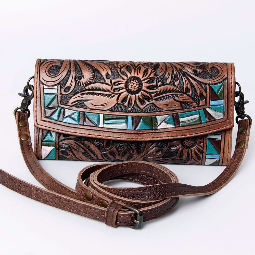 American Darling Wallet Hand Tooled Genuine Leather women bag western handbag purse