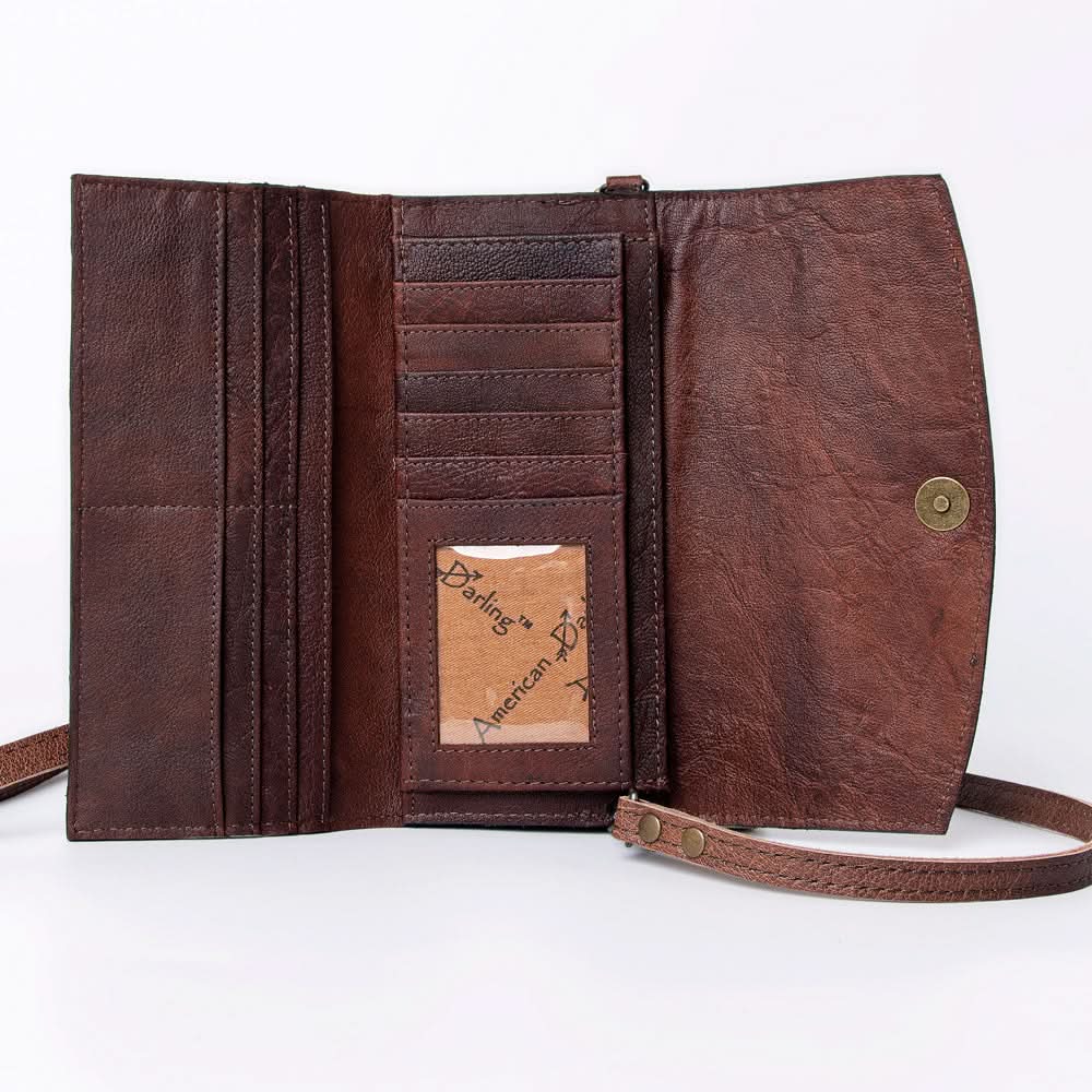 American Darling Wallet Hand Tooled Genuine Leather women bag western handbag purse