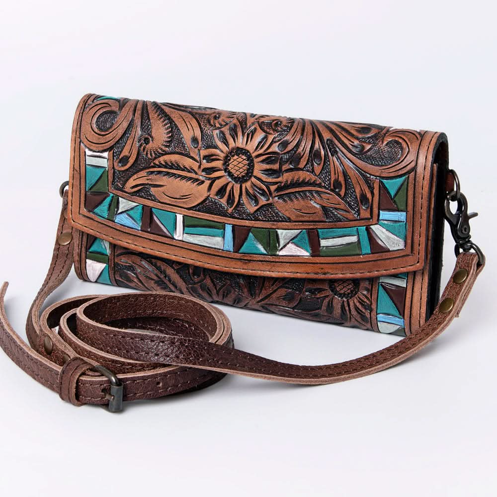 American Darling Wallet Hand Tooled Genuine Leather women bag western handbag purse