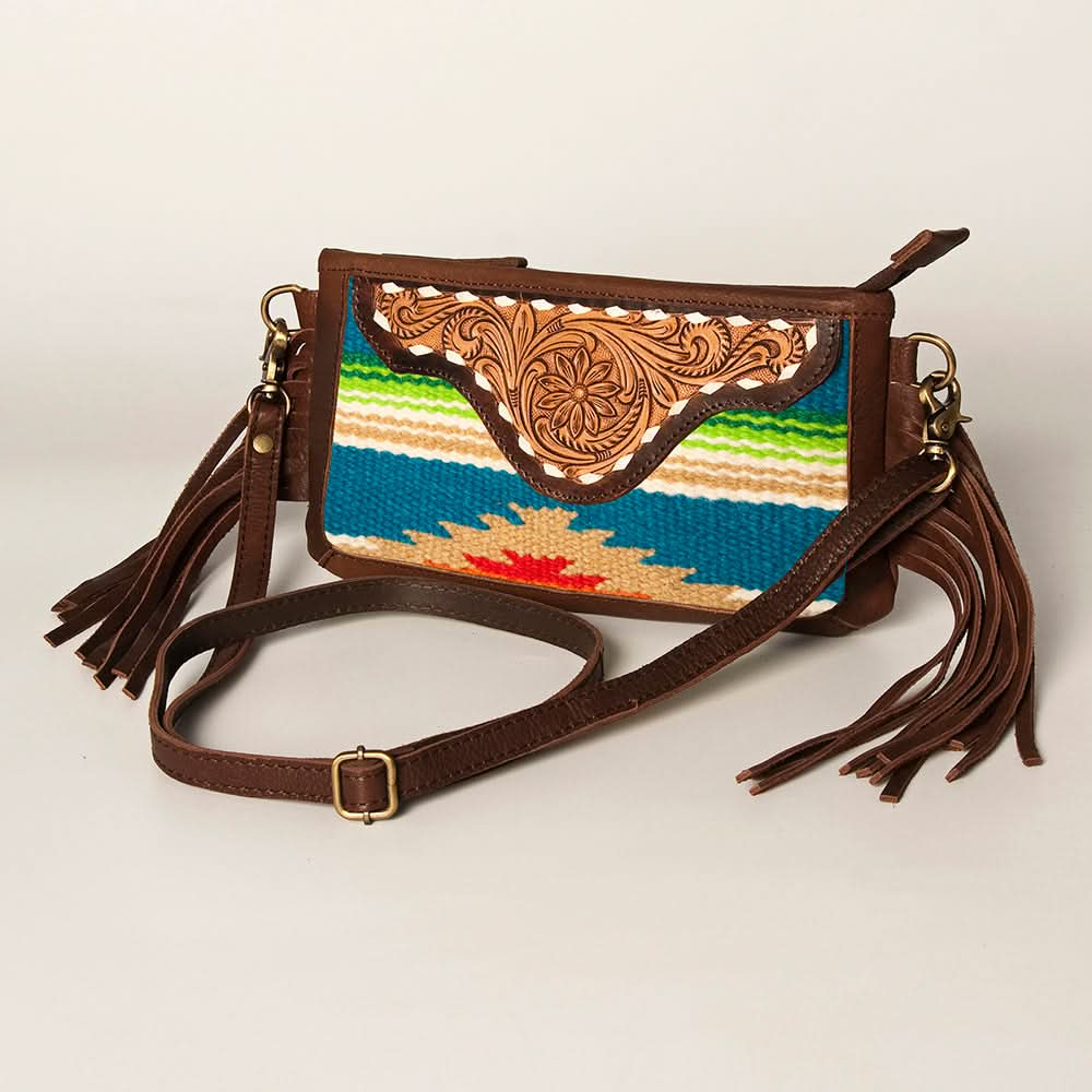 American Darling Small Crossbody Hand Tooled Saddle Blanket Genuine Leather Women Bag Western Handbag Purse