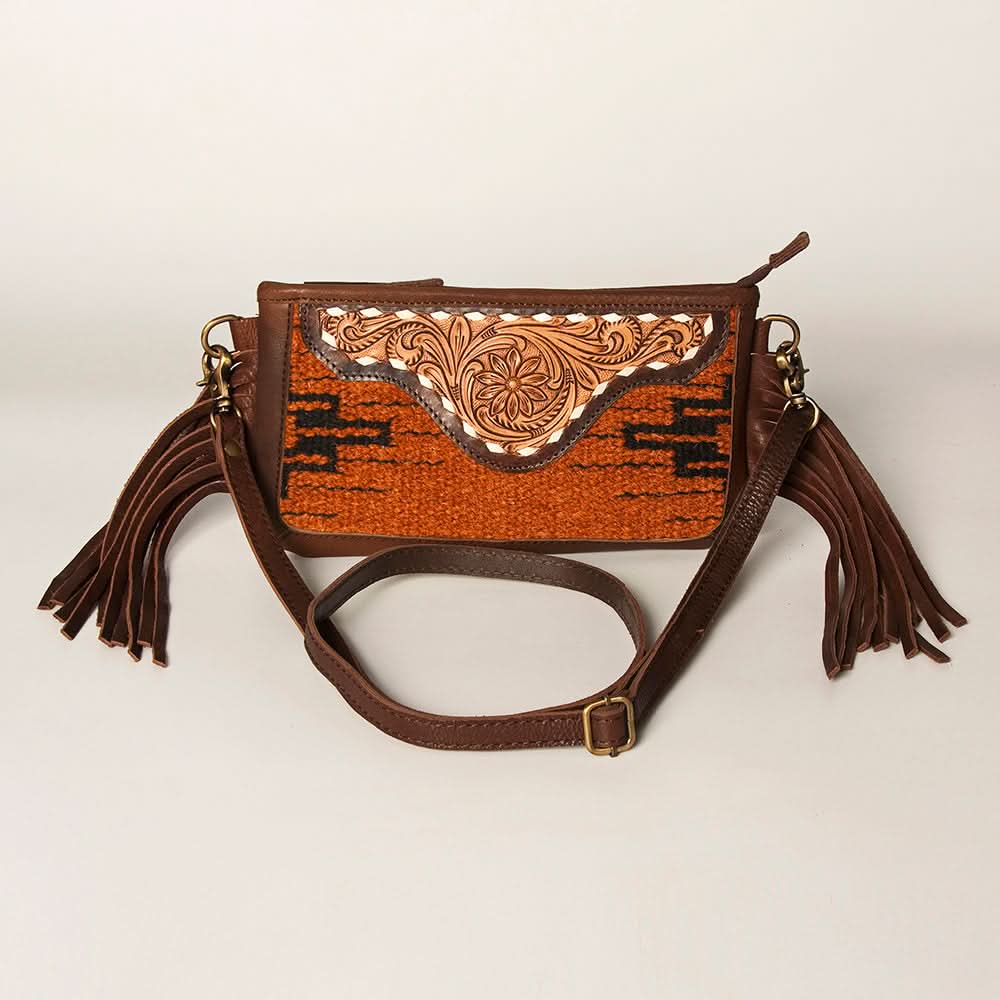 American Darling Small Crossbody Hand Tooled Saddle Blanket Genuine Leather Women Bag Western Handbag Purse