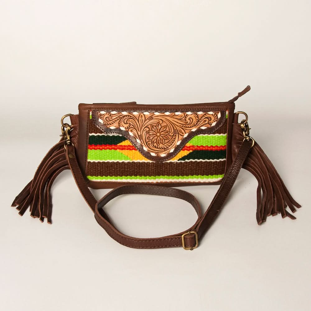 American Darling Small Crossbody Hand Tooled Saddle Blanket Genuine Leather Women Bag Western Handbag Purse