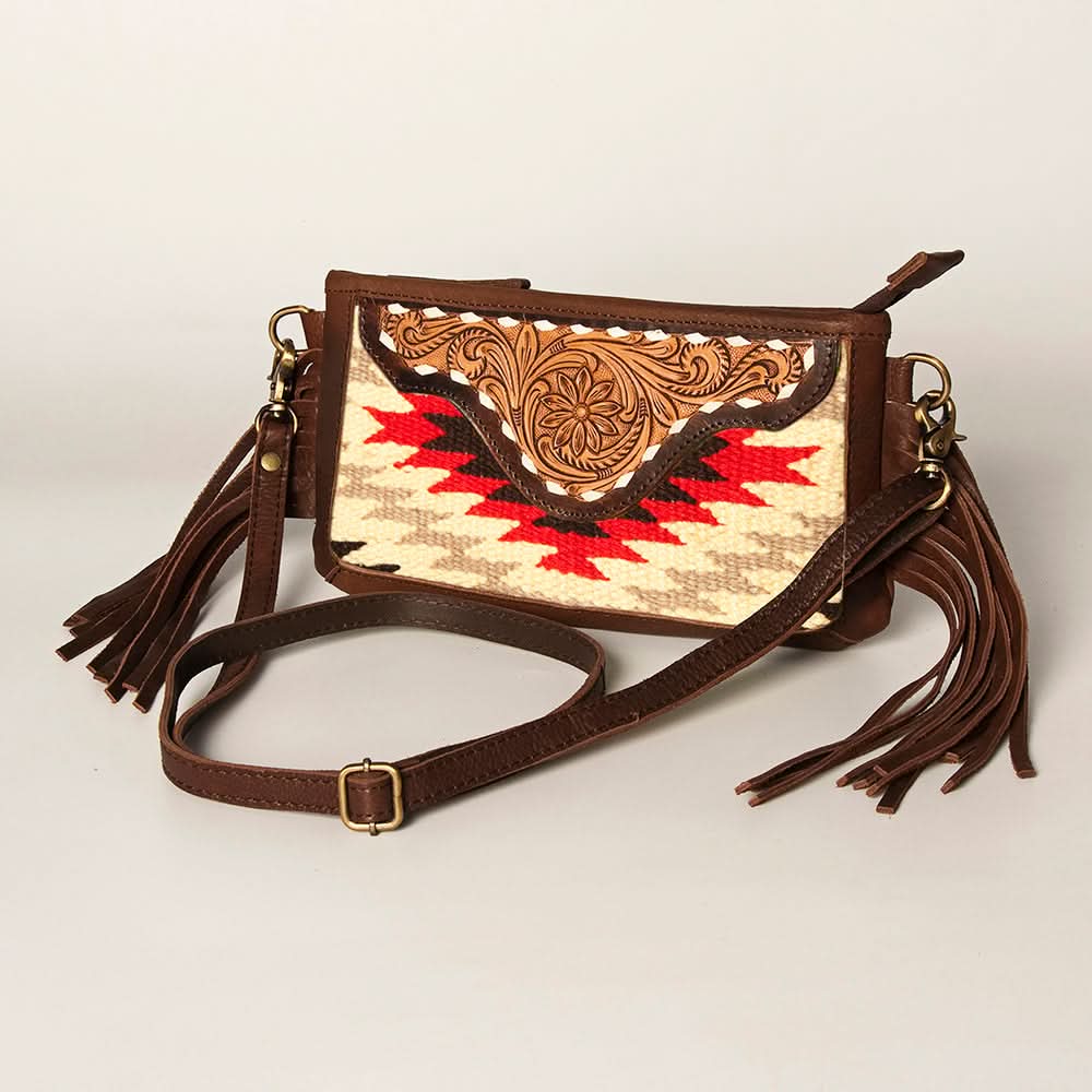 American Darling Small Crossbody Hand Tooled Saddle Blanket Genuine Leather Women Bag Western Handbag Purse