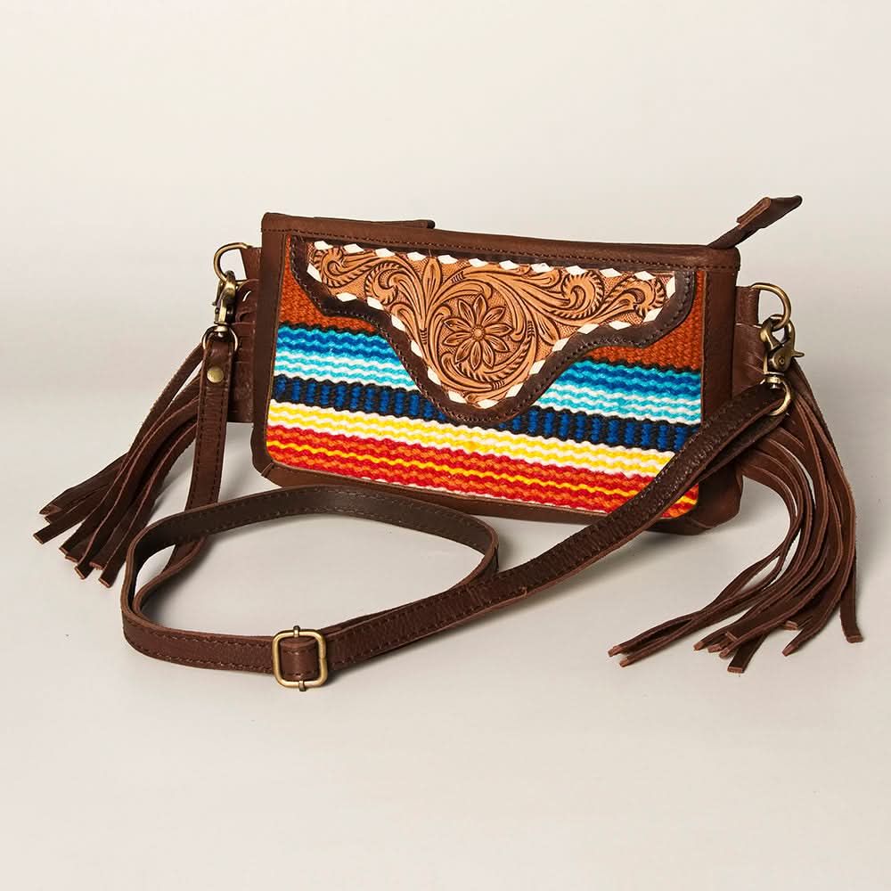 American Darling Small Crossbody Hand Tooled Saddle Blanket Genuine Leather Women Bag Western Handbag Purse