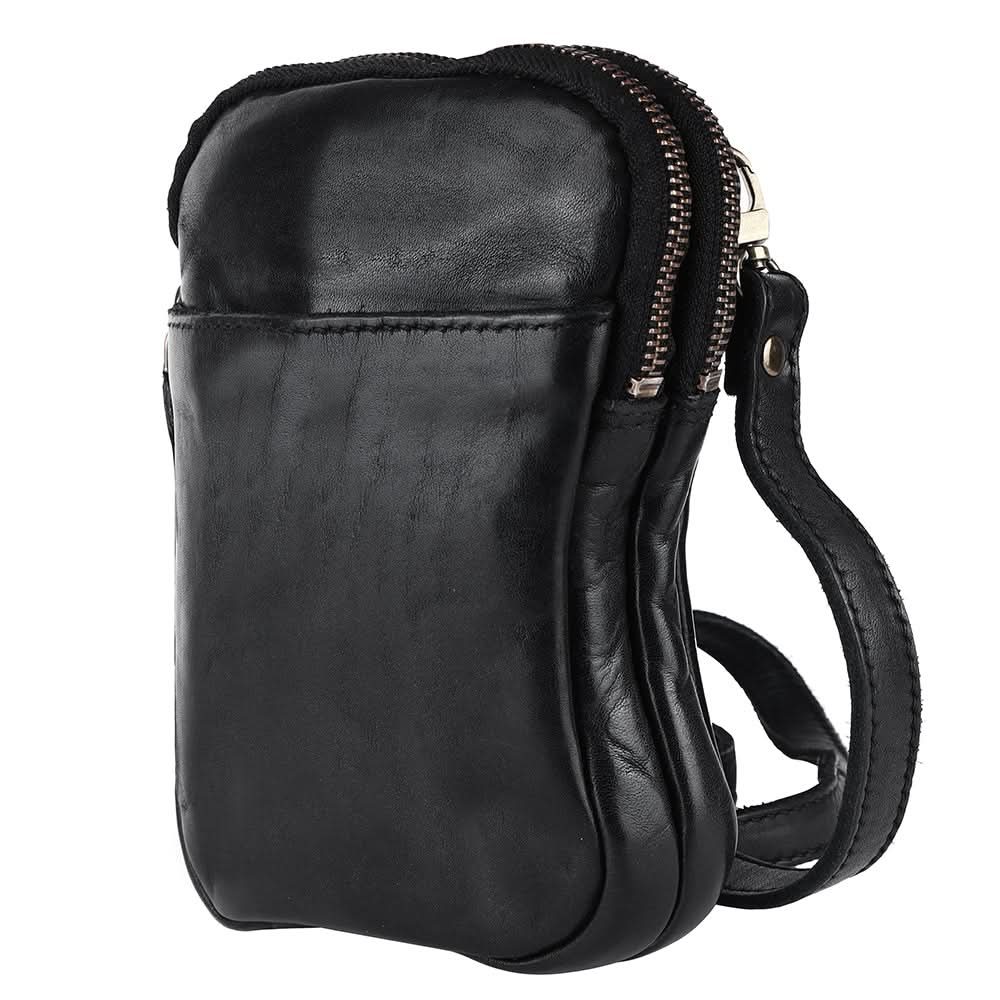 Spaghetti Western Swc205Blk Sling Vintage Handmade Drum Dyed Genuine European Cowhide Leather Women Bag Western Handbag Purse