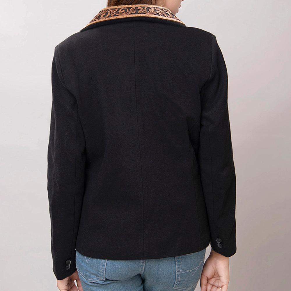 ADBZ012 Genuine leather Hand tooled hand carved Women Blazer dress jacket ladies Girl