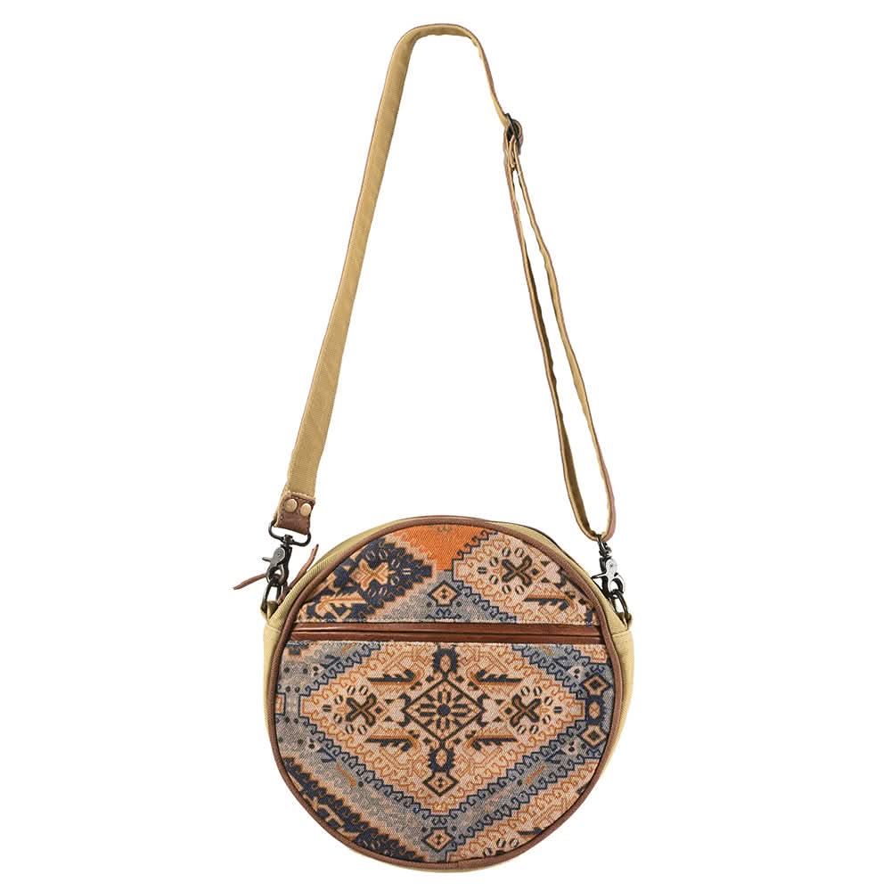 OHLAY KB329 Canteen Upcycled Canvas Genuine Leather women bag western handbag purse