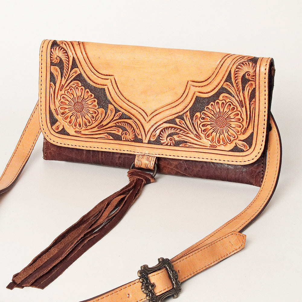 American Darling ADBG908 Small Crossbody Hand Tooled Genuine Leather Women Bag Western Handbag Purse