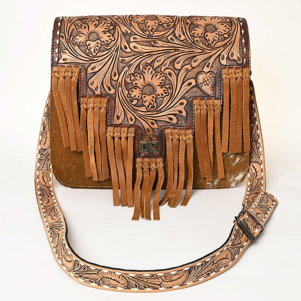 American Darling ADBGI155 Messenger Hand Tooled Genuine Leather Women Bag Western Handbag Purse