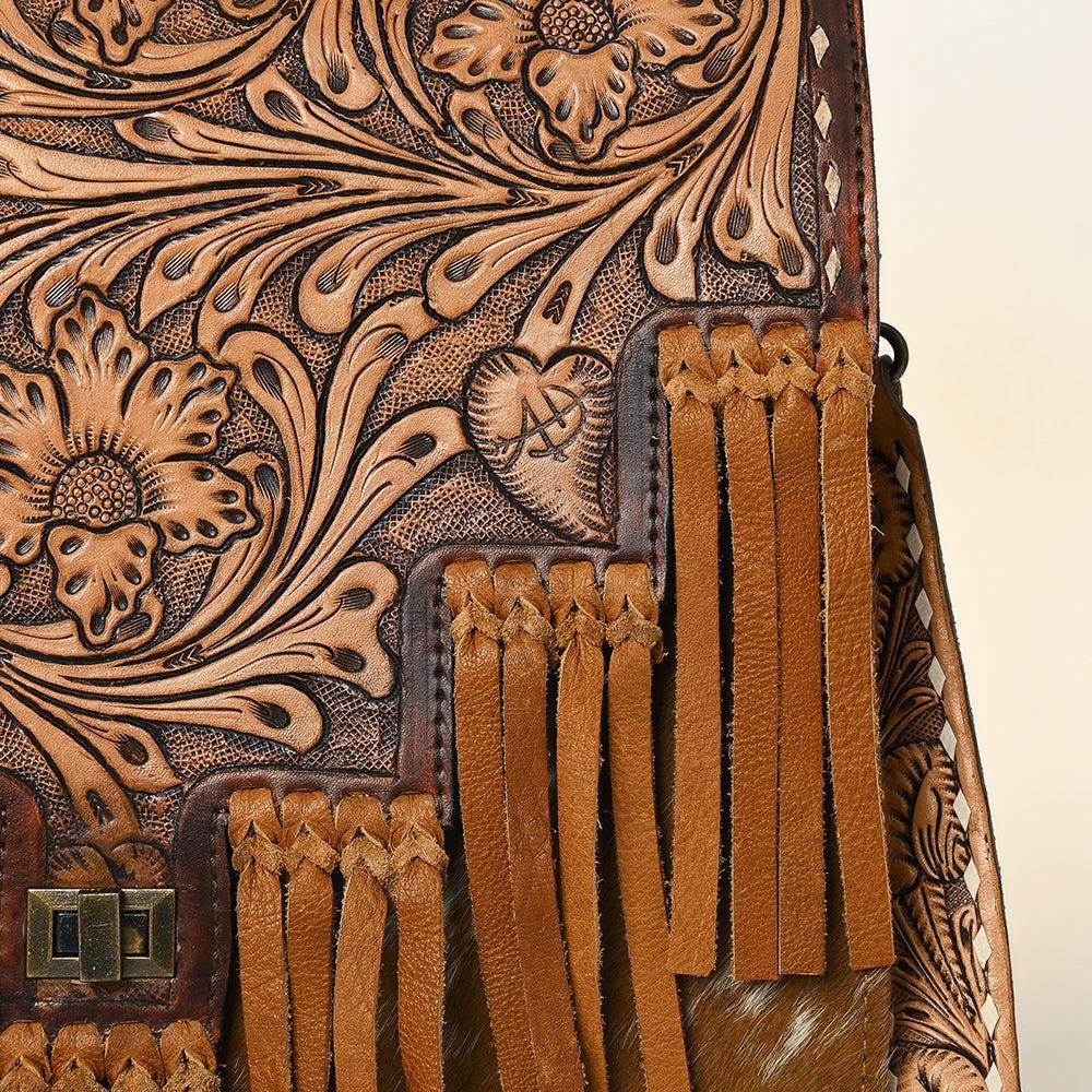 American Darling ADBGI155 Messenger Hand Tooled Genuine Leather Women Bag Western Handbag Purse