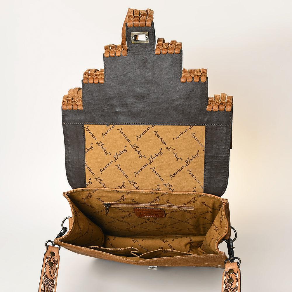 American Darling ADBGI155 Messenger Hand Tooled Genuine Leather Women Bag Western Handbag Purse