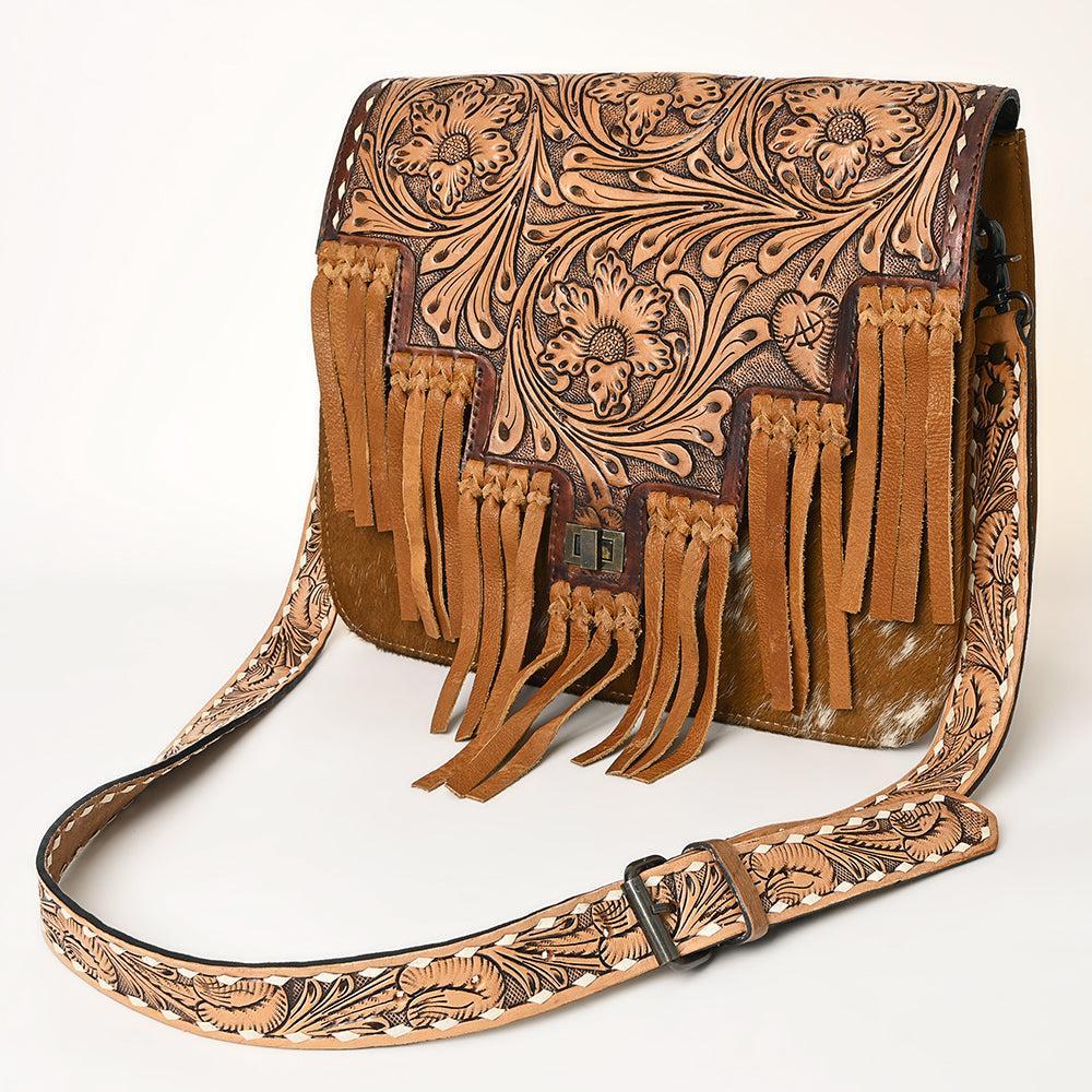 American Darling ADBGI155 Messenger Hand Tooled Genuine Leather Women Bag Western Handbag Purse