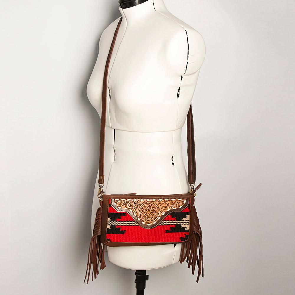 American Darling Small Crossbody Hand Tooled Saddle Blanket Genuine Leather Women Bag Western Handbag Purse