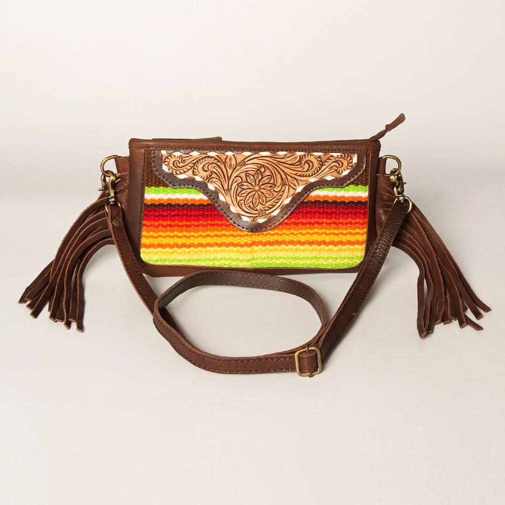 American Darling Small Crossbody Hand Tooled Saddle Blanket Genuine Leather Women Bag Western Handbag Purse