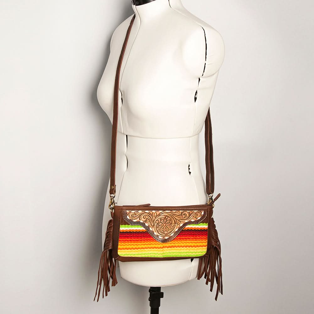 American Darling Small Crossbody Hand Tooled Saddle Blanket Genuine Leather Women Bag Western Handbag Purse