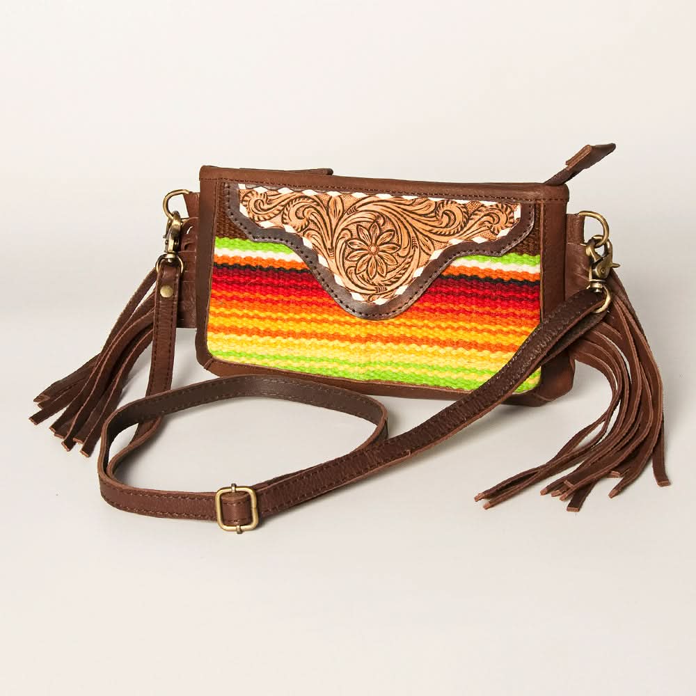 American Darling Small Crossbody Hand Tooled Saddle Blanket Genuine Leather Women Bag Western Handbag Purse
