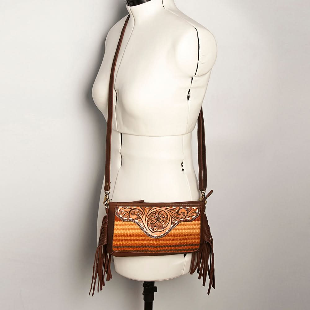 American Darling Small Crossbody Hand Tooled Saddle Blanket Genuine Leather Women Bag Western Handbag Purse