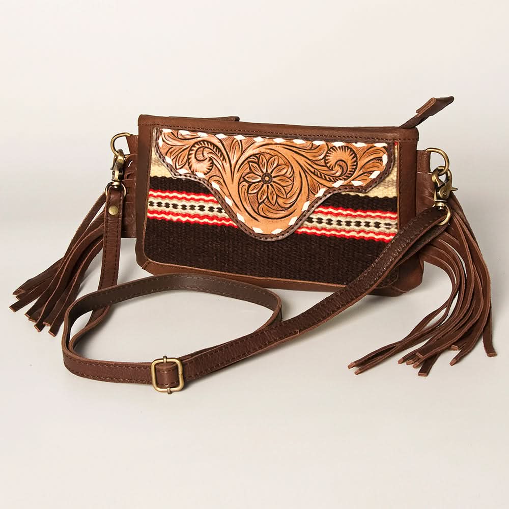 American Darling Small Crossbody Hand Tooled Saddle Blanket Genuine Leather Women Bag Western Handbag Purse