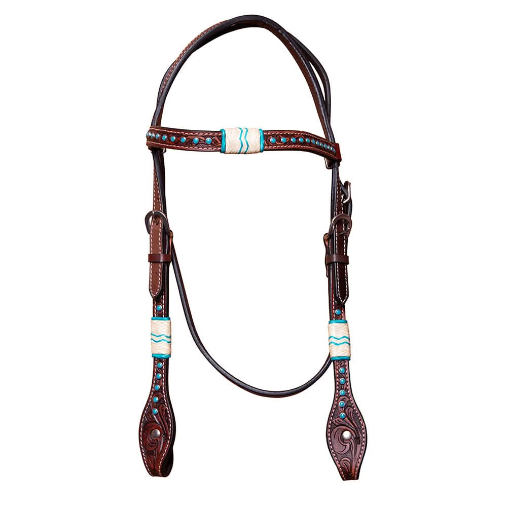 BAR H EQUINE Western Horse Genuine Leather Tack Set Dark Brown