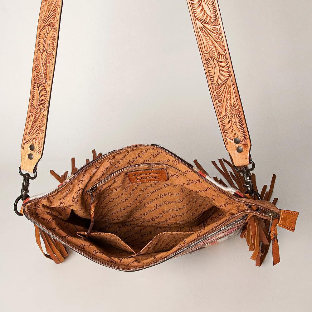 American Darling ADBGZ639 Signature Crossbody Hand Tooled Saddle Blanket Genuine Leather Women Bag Western Handbag Purse