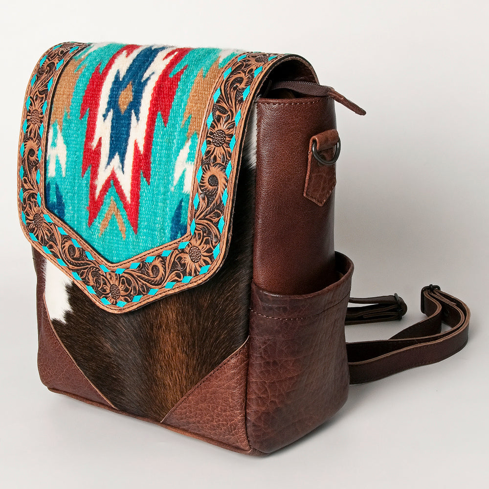 ADBG845C American Darling Saddle Blanket Hair On Genuine Leather Women Bag Western Handbag Purse