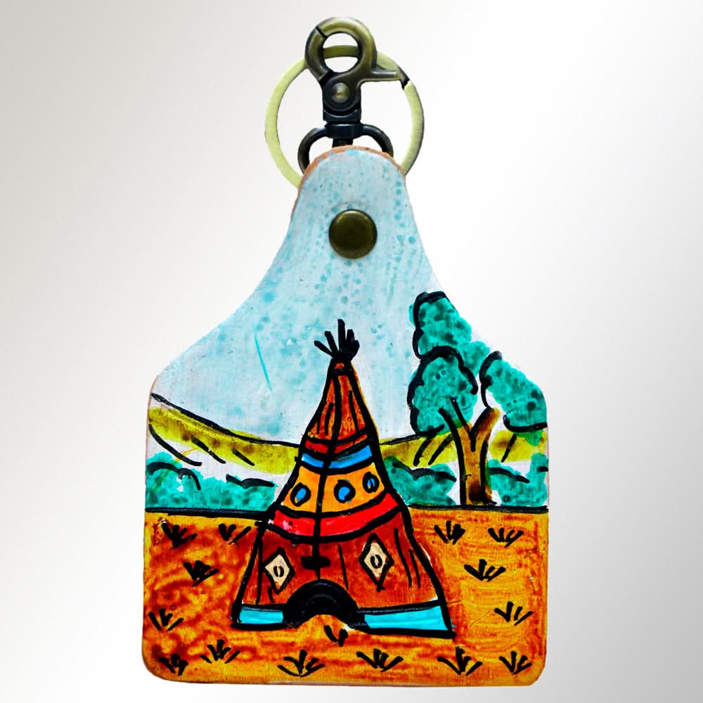 American Darling ADKRM110 Hand Painted Genuine Leather Keyring