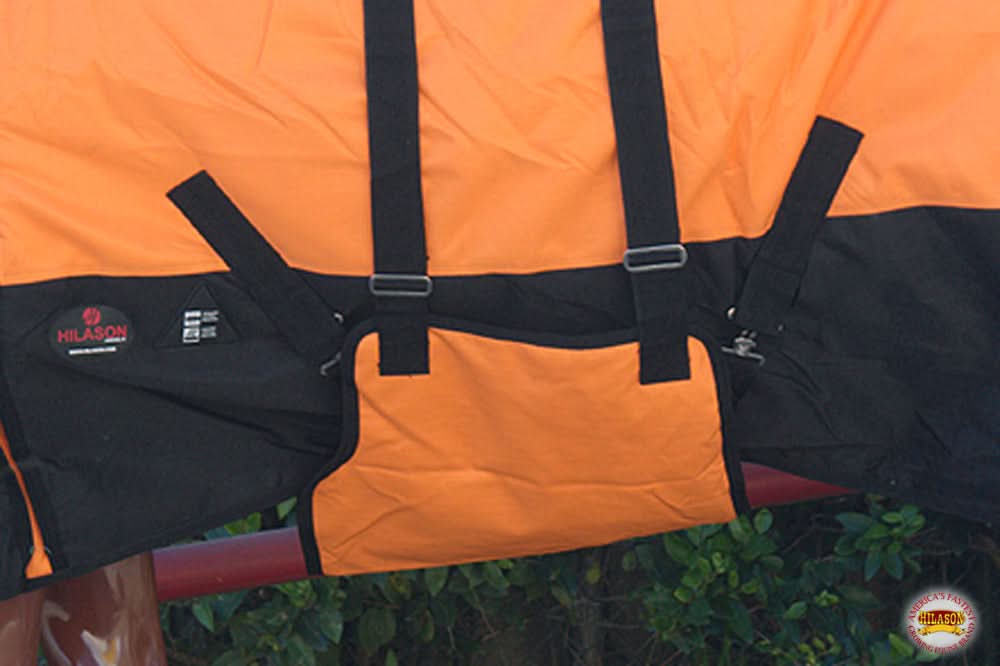 Hilason 600D Winter Waterproof Horse Turnout Blanket Belly Wrap Orange