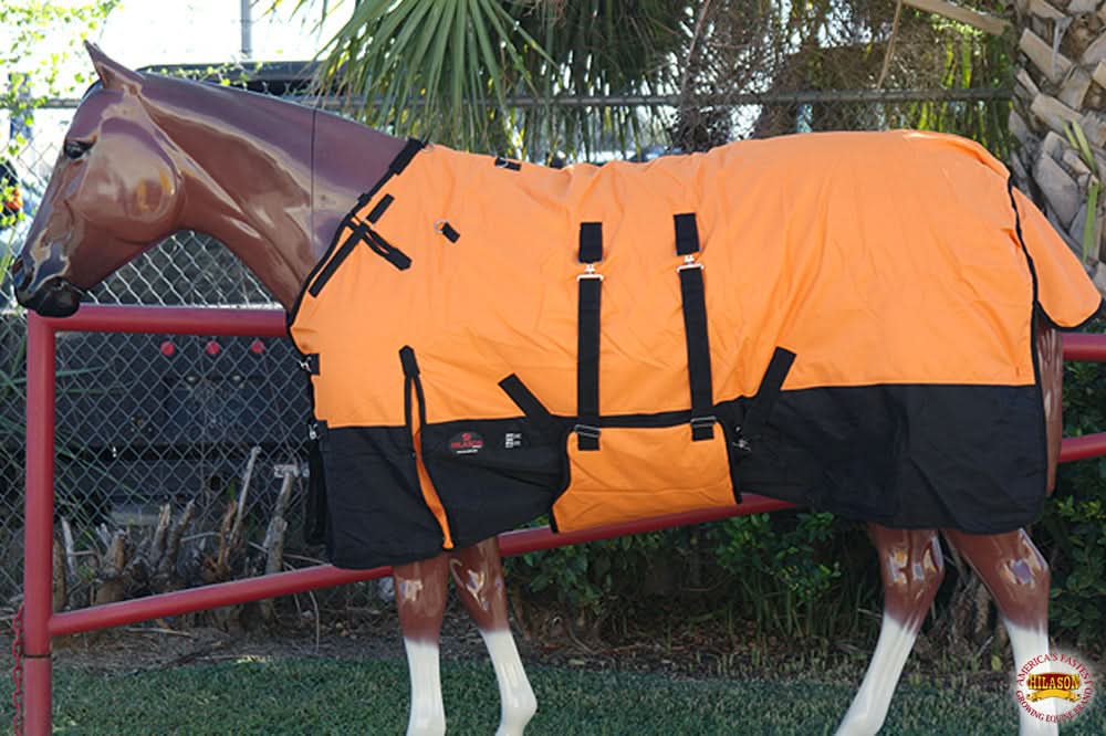 Hilason 600D Winter Waterproof Horse Turnout Blanket Belly Wrap Orange