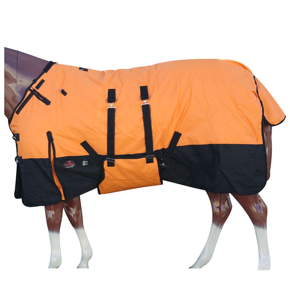 Hilason 600D Winter Waterproof Horse Turnout Blanket Belly Wrap Orange