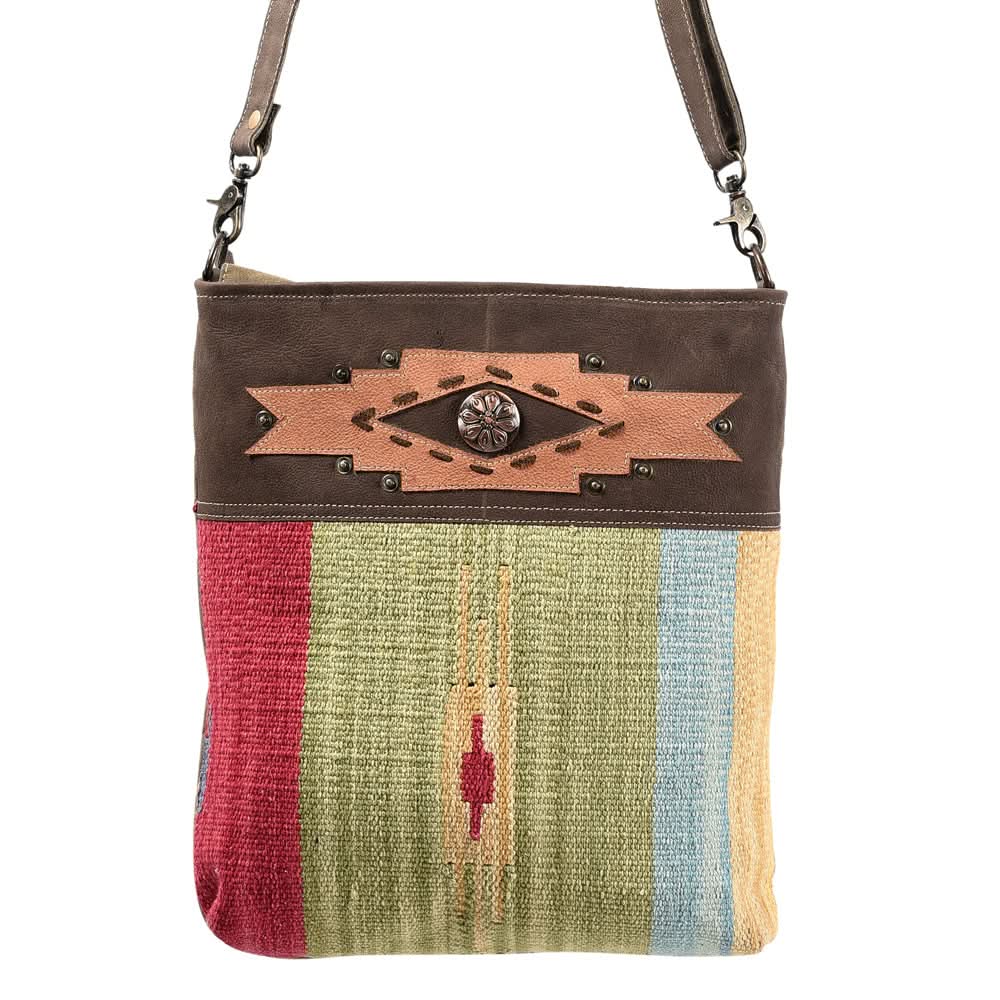 OHLAY MESSENGER Upcycled Wool Upcycled Canvas  Genuine Leather women bag western handbag purse