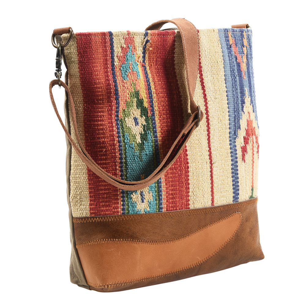 OHLAY MESSENGER Upcycled Wool Upcycled Canvas  Genuine Leather women bag western handbag purse