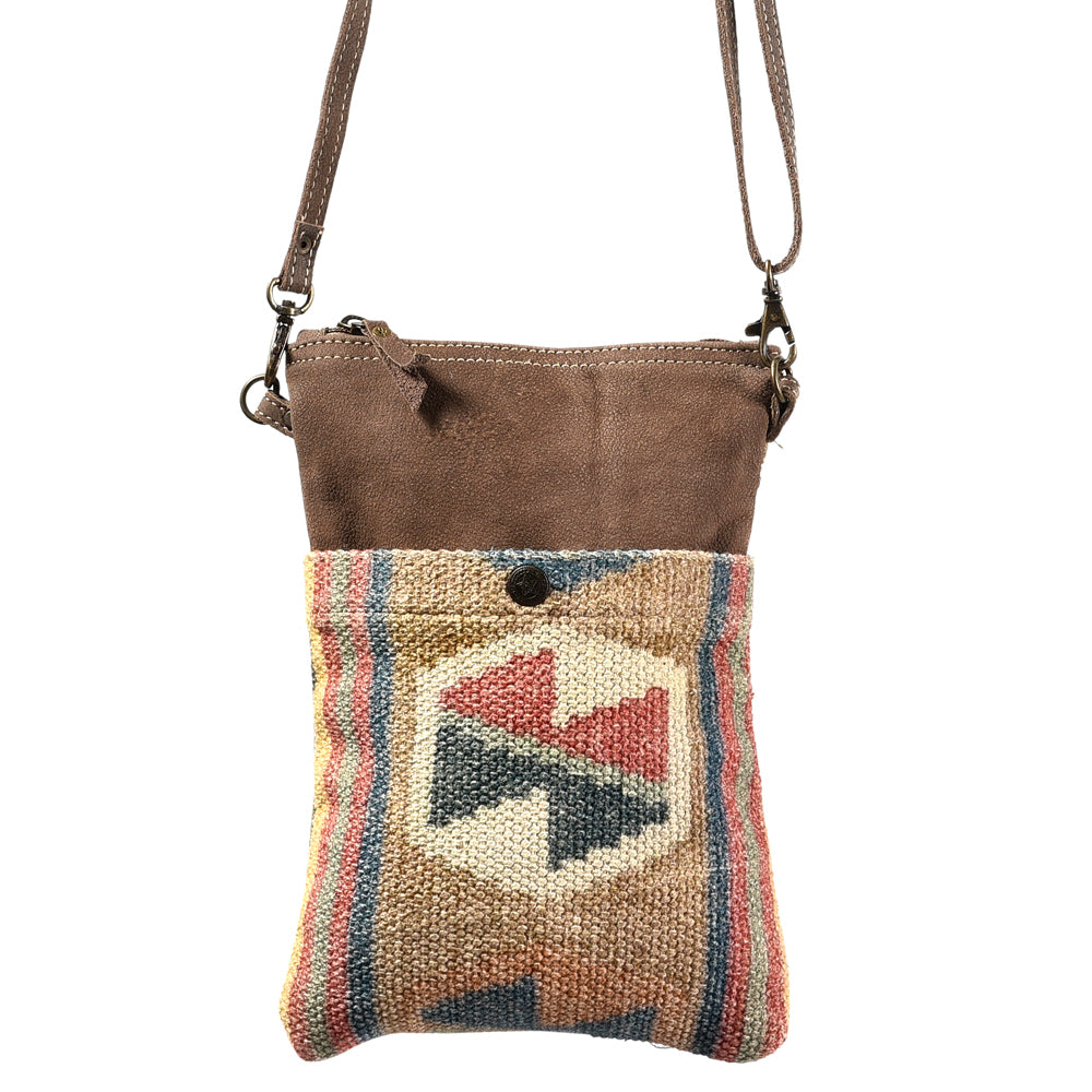 OHLAY KB413 Cross Body Upcycled Wool Upcycled Canvas Genuine Leather women bag western handbag purse