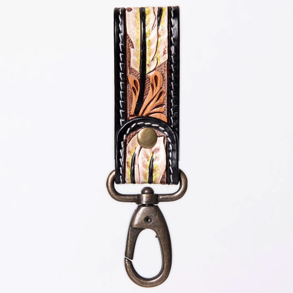 American Darling ADKR210B Hand Tooled Carved Genuine Leather Keyring