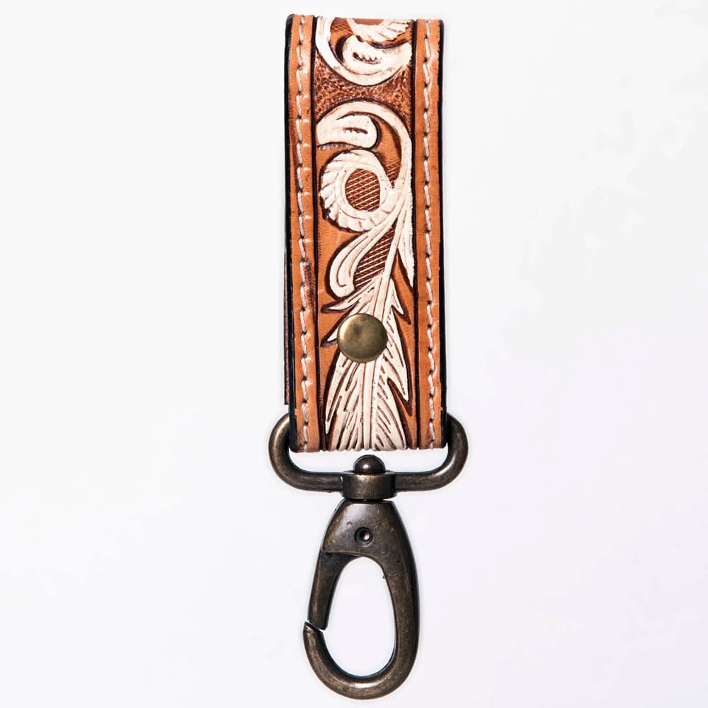 American Darling ADKR210M Hand Tooled Carved Genuine Leather Keyring