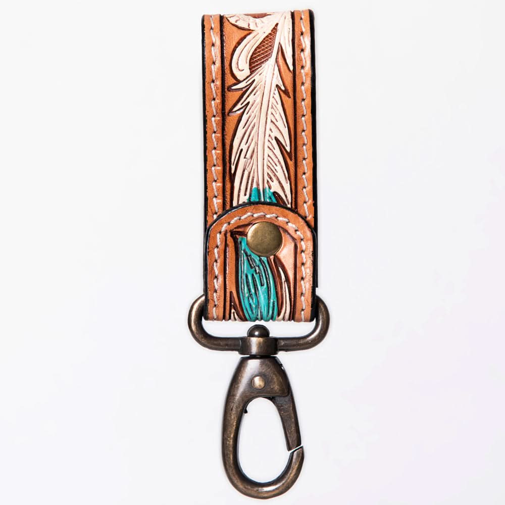 American Darling ADKR210M Hand Tooled Carved Genuine Leather Keyring