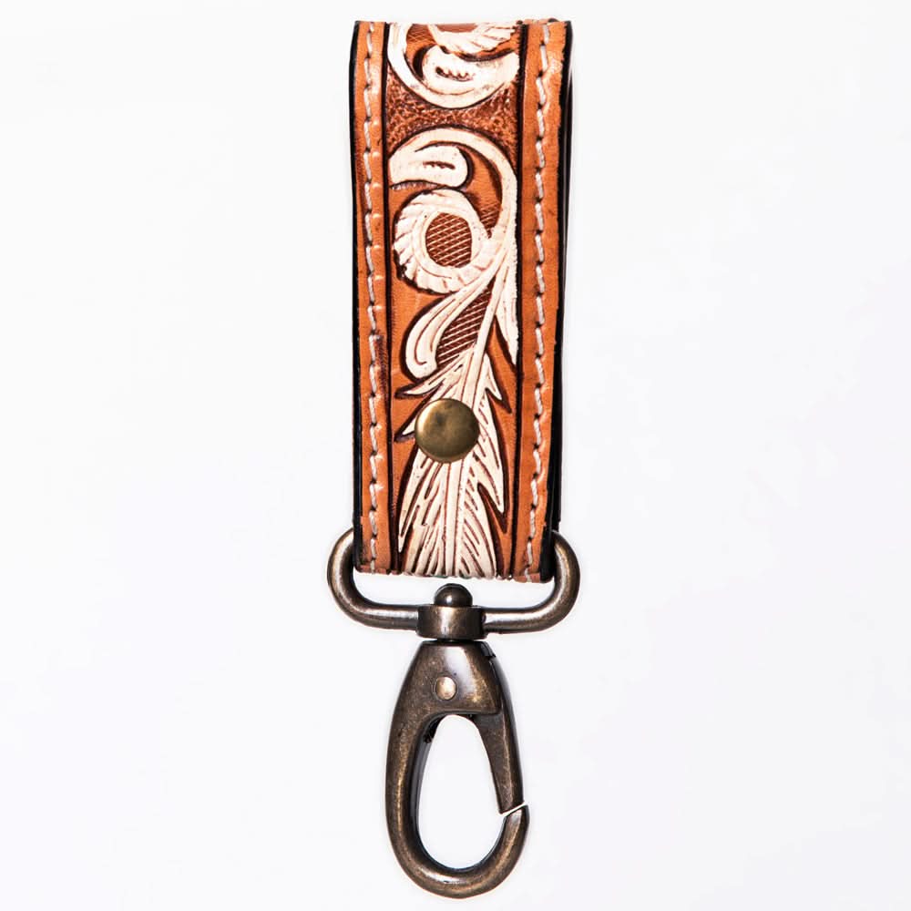 American Darling ADKR210M Hand Tooled Carved Genuine Leather Keyring